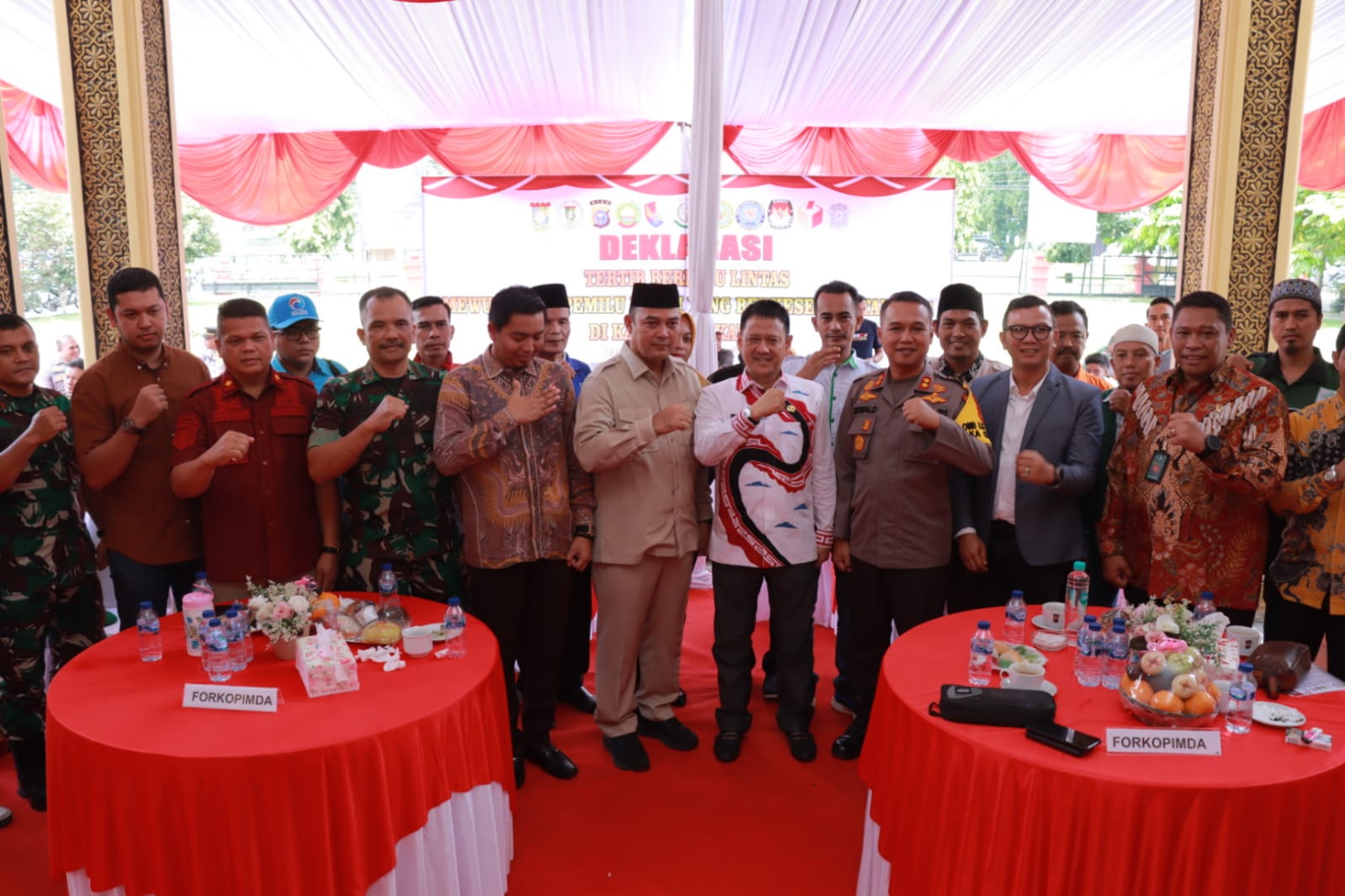 Polres Kampar Deklarasi Tertib Berlalu Lintas Dalam Mewujudkan Pemilu Damai Yang Berkeselamatan